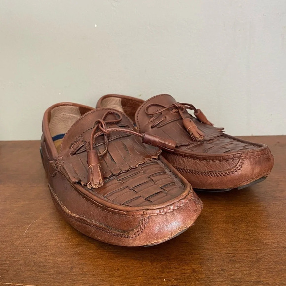 Giorgio Brutini Tassel Loafers Mens Shoes Size 8.5 Newark Brown Leather Shoes - Picture 3 of 8